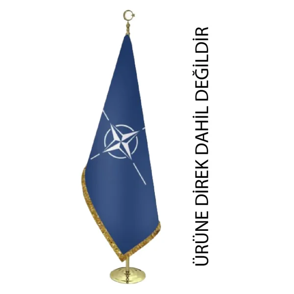 Logolu Makam Bayrağı 100x150 cm Saçaklı