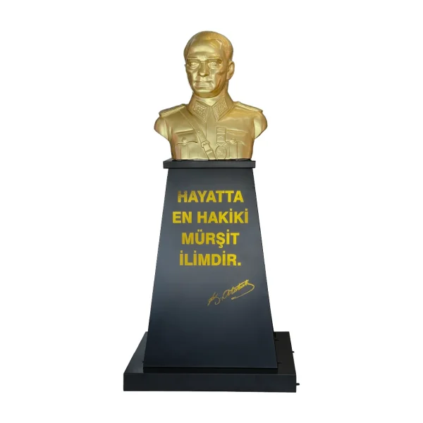 Atatürk Büstü Mareşal Üniformalı (80cm Alüminyum)+ Kaide (120cm)+ Alt Tabla