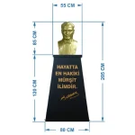 Atatürk Büstü (85cm Alüminyum)+ Kaide (120cm) Lise Modeli