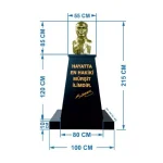 Atatürk Büstü (85cm Pirinç)+ Kaide (120cm)+ Alt Tabla Lise Modeli - Görsel 2