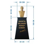 Atatürk Büstü (60cm Fiber)+ Kaide (120cm) Lise Modeli