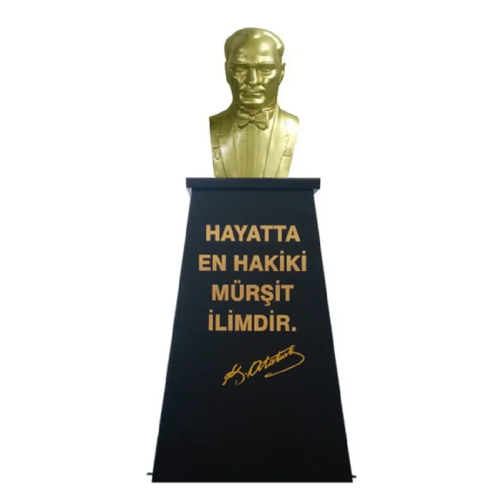 Atatürk Büstü (85cm Alüminyum)+ Kaide (120cm) Lise Modeli