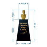 Atatürk Büstü (70cm Alüminyum)+ Kaide (100cm) İlkokul Modeli