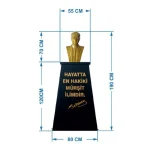 Atatürk Büstü (70cm Alüminyum)+ Kaide (120cm) Lise Modeli