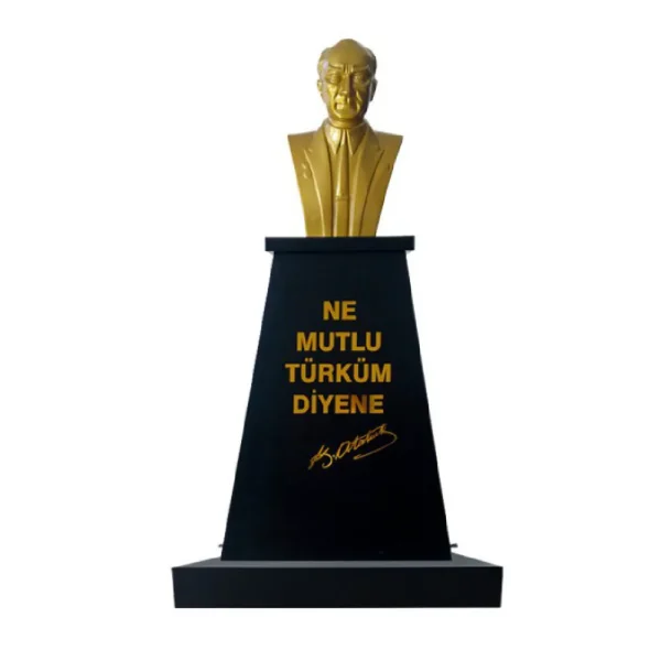 Atatürk Büstü (70cm Alüminyum)+ Kaide (120cm)+ Alt Tabla Lise Modeli