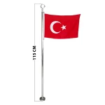 Şehit Bayrak Direği Ayyıldız Dahil (115 cm Boy) - Görsel 2